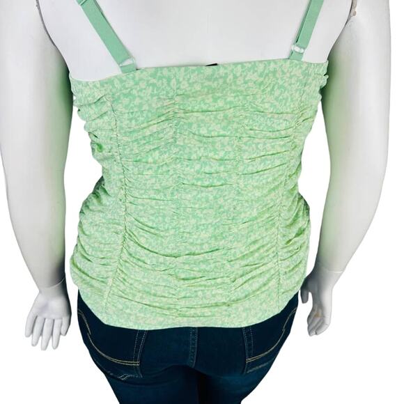 New Torrid Womans Sz 5X Plus Tanks Shirred Mesh Stretch Floral Green Lined NWT - Picture 10 of 10